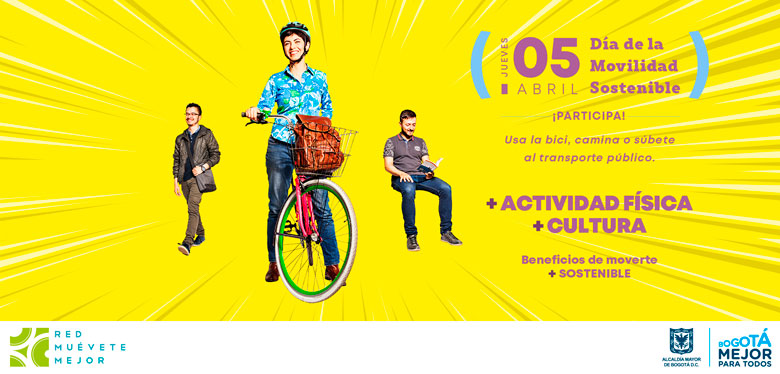 Personas en bicicleta el 5 de abril dia de la movilidad
