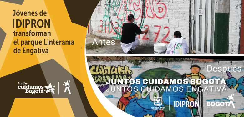 Jóvenes de IDIPRON transforman el parque Linterama de Engativá