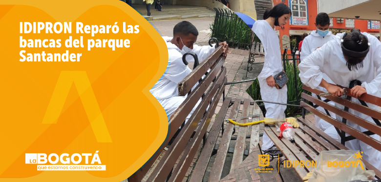 IDIPRON reparó las bancas del parque Santander
