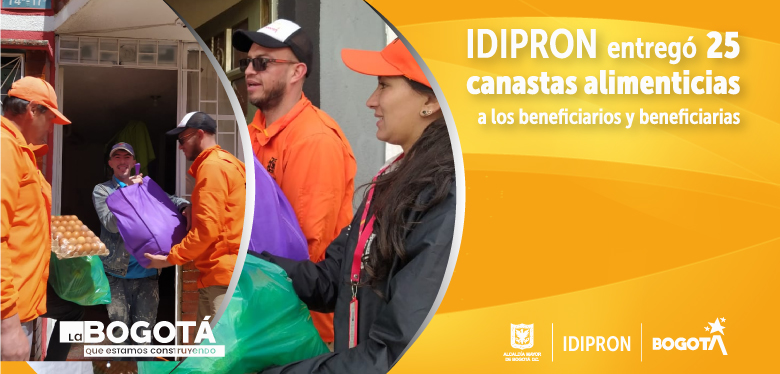 IDIPRON entregó 25 canastas alimenticias a los beneficiarios y beneficiarias.
