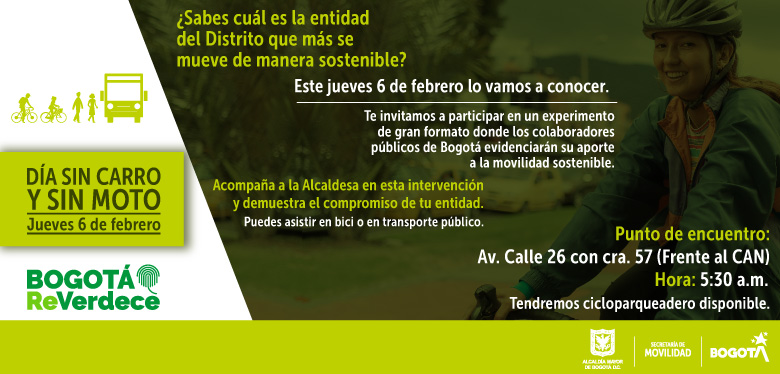 Este jueves 6 de febrero día sin carro y sin moto