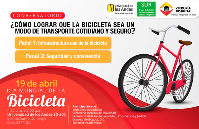 Imagen bicicleta e invitación a conversatorio